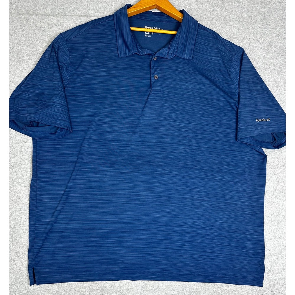Reebok‎ Golf Polo Shirt 4XLT Blue Space Dye Performance Short Sleeve